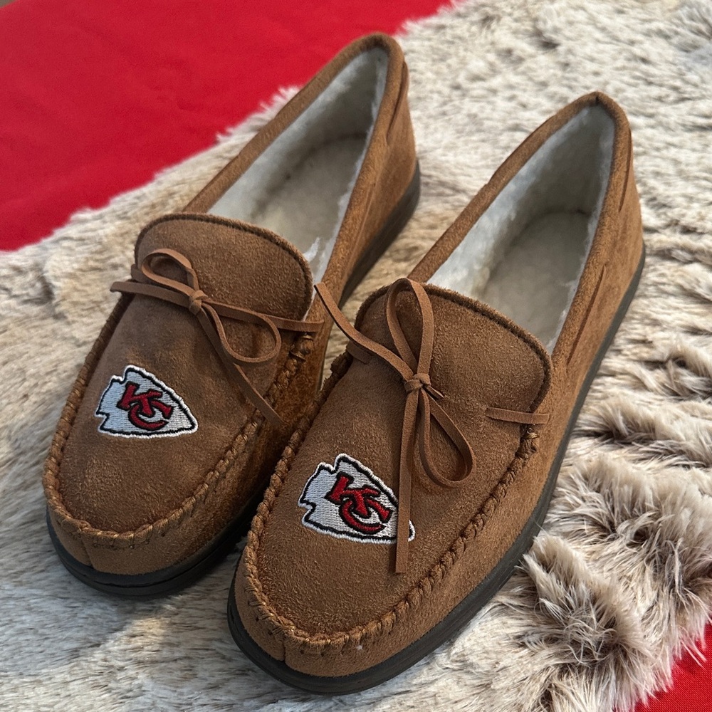 Brown Moccasin Loafers with Embroidered Logo